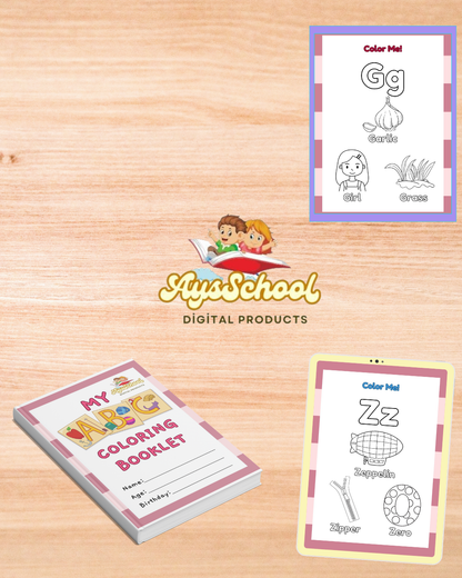 Pink Cute My ABC Coloring Booklet Worksheet!