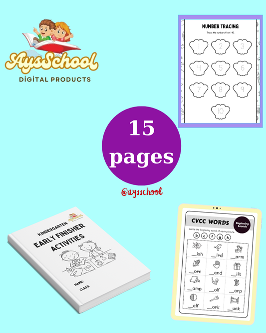 Kindergarten Early Finisher Learning Activities Worksheet!