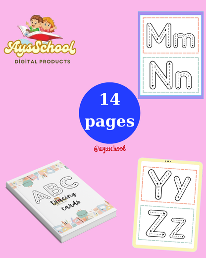 Alphabet Tracing Cards Worksheet