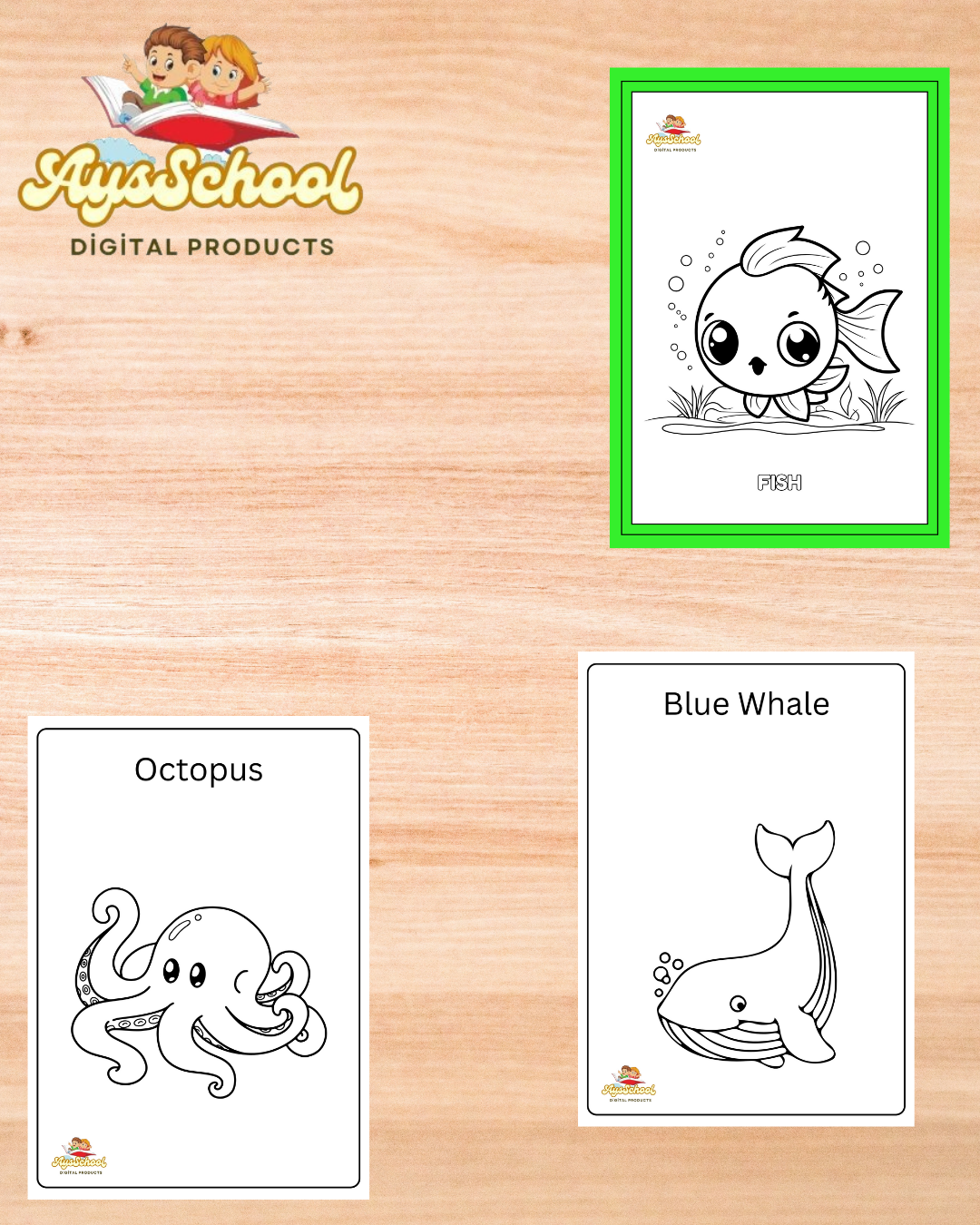 Downloadable Coloring Sheet  #Let's color the sea animals!