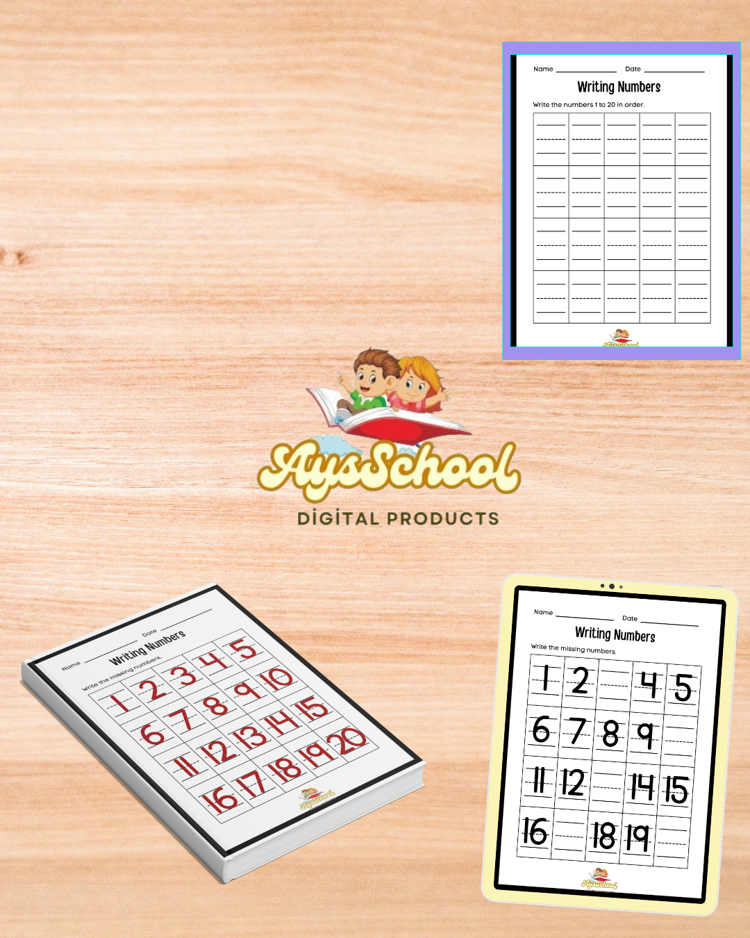 Writing Numbers Worksheet for Kids.