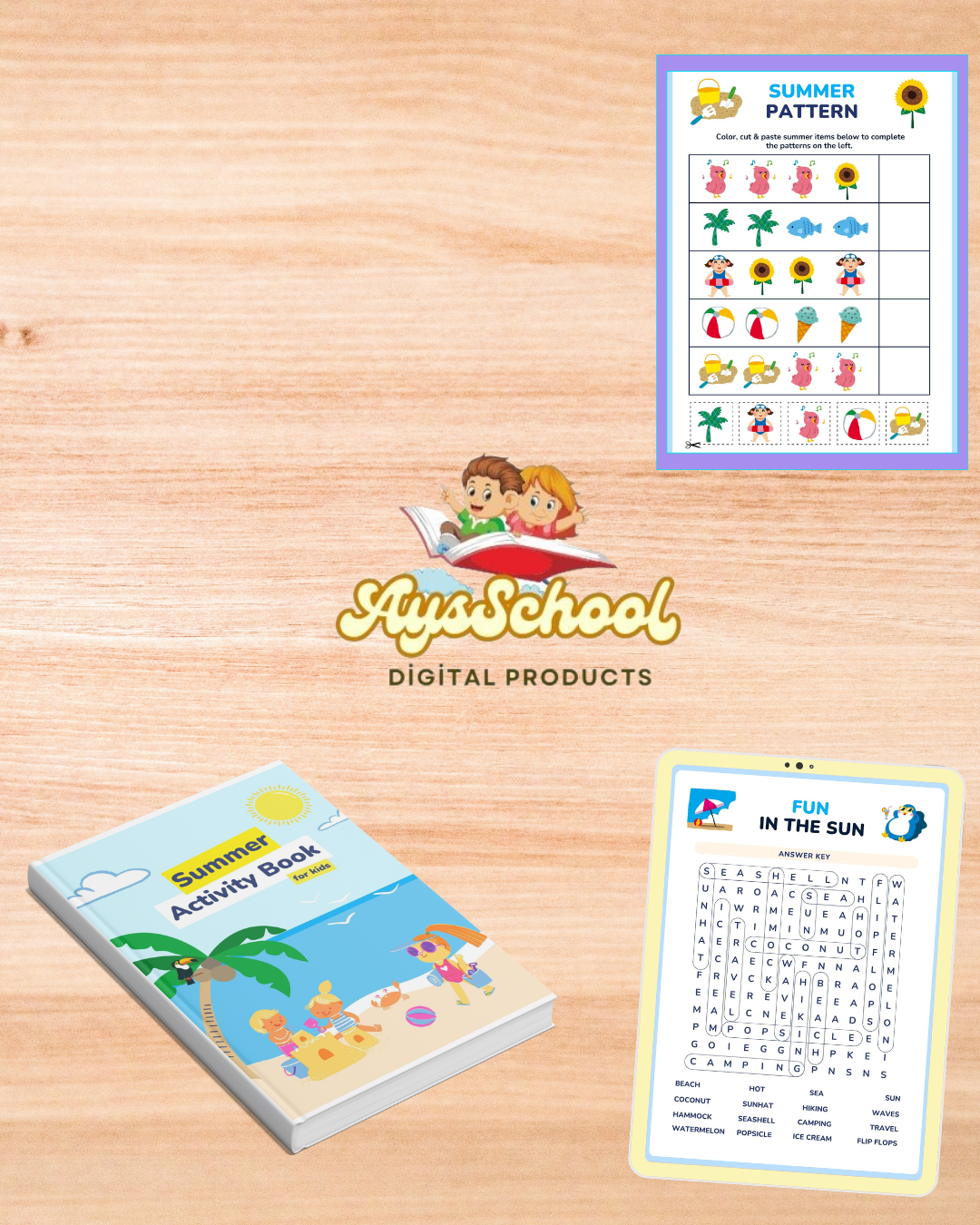 Summer Worksheet Activity Book for Kids