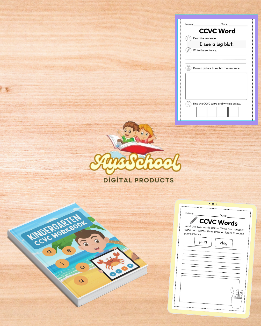 CCVC Kindergarten Workbook in Black and White!