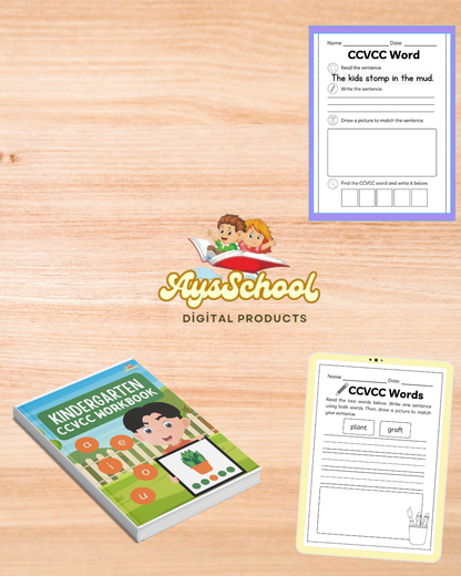 CCVCC Kindergarten Workbook for Kids!